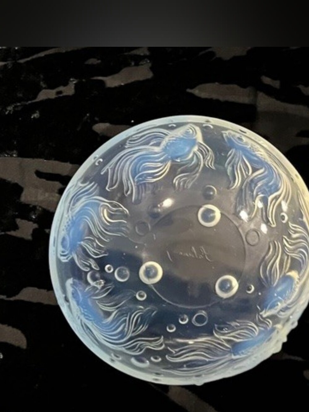Sabino "Bols Poissons" Iridescent‎ Art Glass Goldfish Bowl Post War Signed - Picture 3 of 9